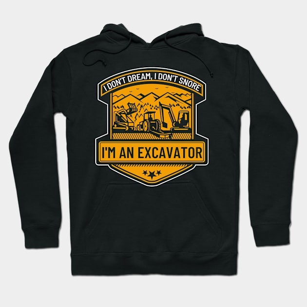 Cool Vintage Excavator Trucks For Construction Hoodie by JB.Collection